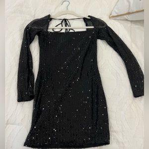 Lucy in the sky sequin black dress